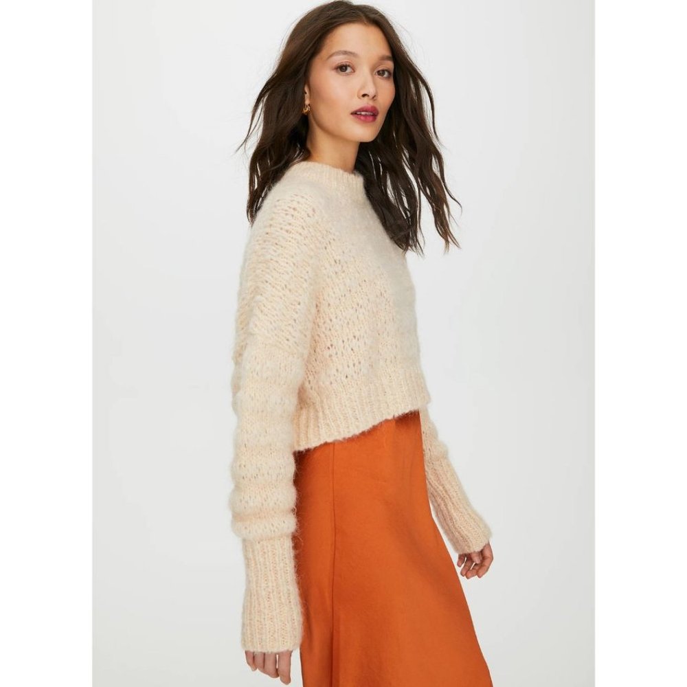 Wilfred Lune Alpaca Cropped Crewneck Sweater Giselle Size XS